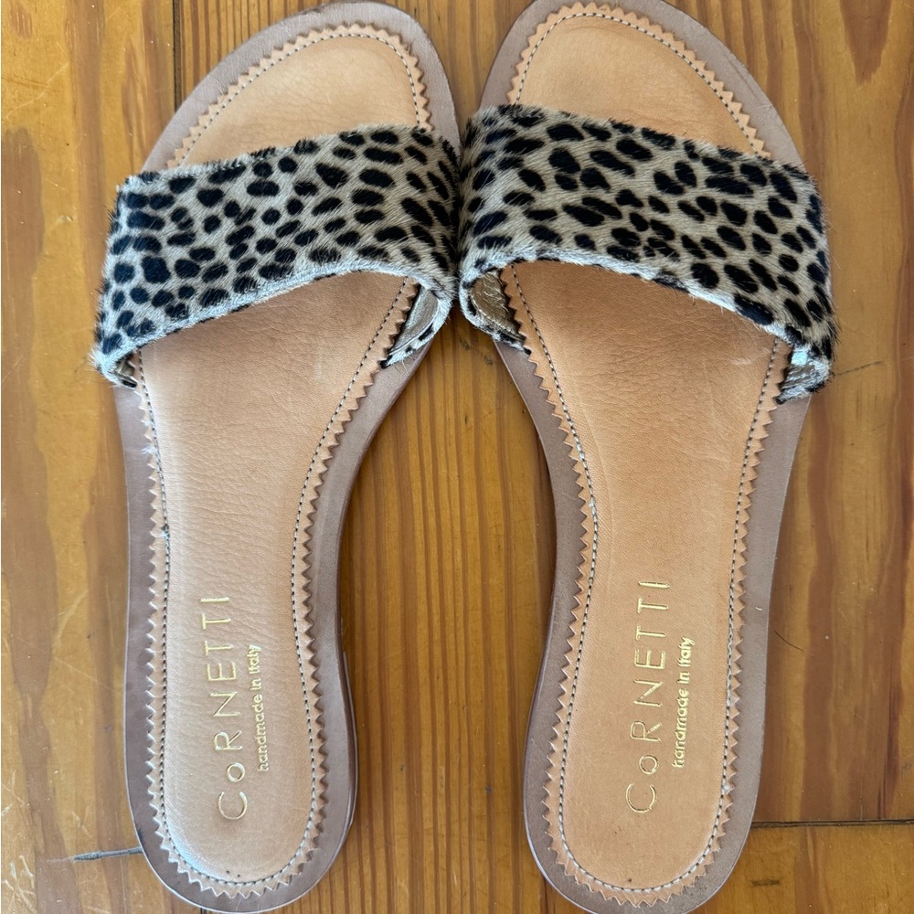 Brown and Tan Casual Sandals with Wide Strap. Made in Italy